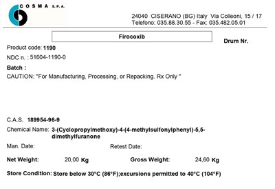 label - Firocoxib label